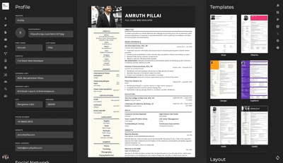 Reactive Resume Screenshot